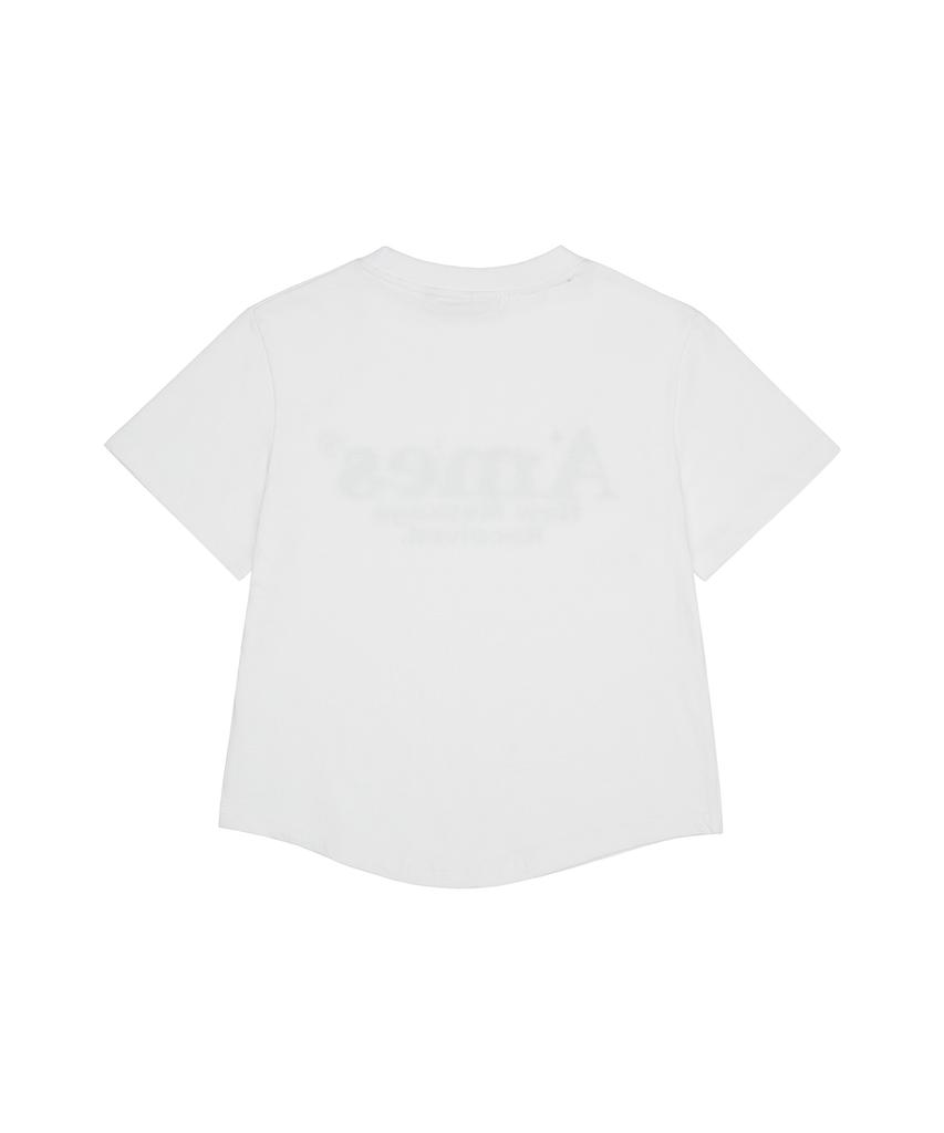 AMES-WORLDWIDE Белая укороченная футболка с круглым подолом
