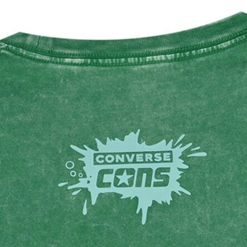 Converse T Shirts Unisex Green Crew Neck Moderate Straight Fit 10027227-A03
