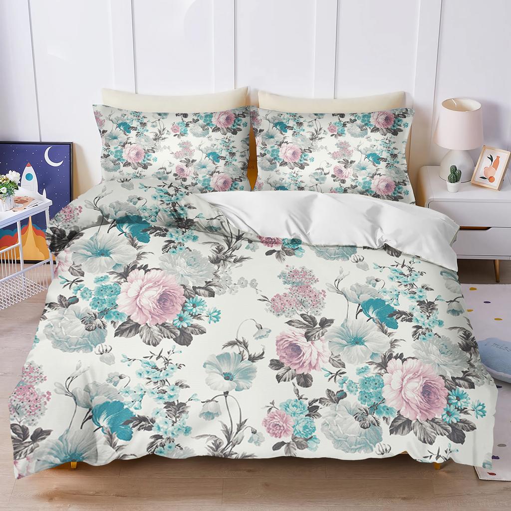Plant Cute Flowers Duvet Cover Floral Home Pillowcase Set Adult Bedroom 203X228Cm Size Children Comforter Bedding