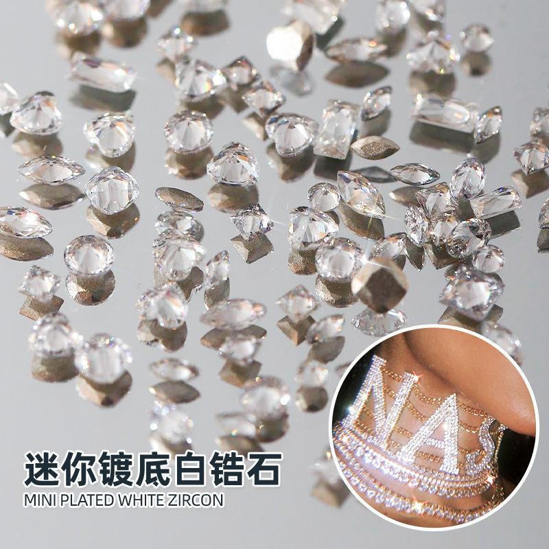 Украшения для ногтей с бриллиантами Flash Mini White Zircon Diy Manicure Украшения для ногтей с конским глазом Love Fat Square Diamond