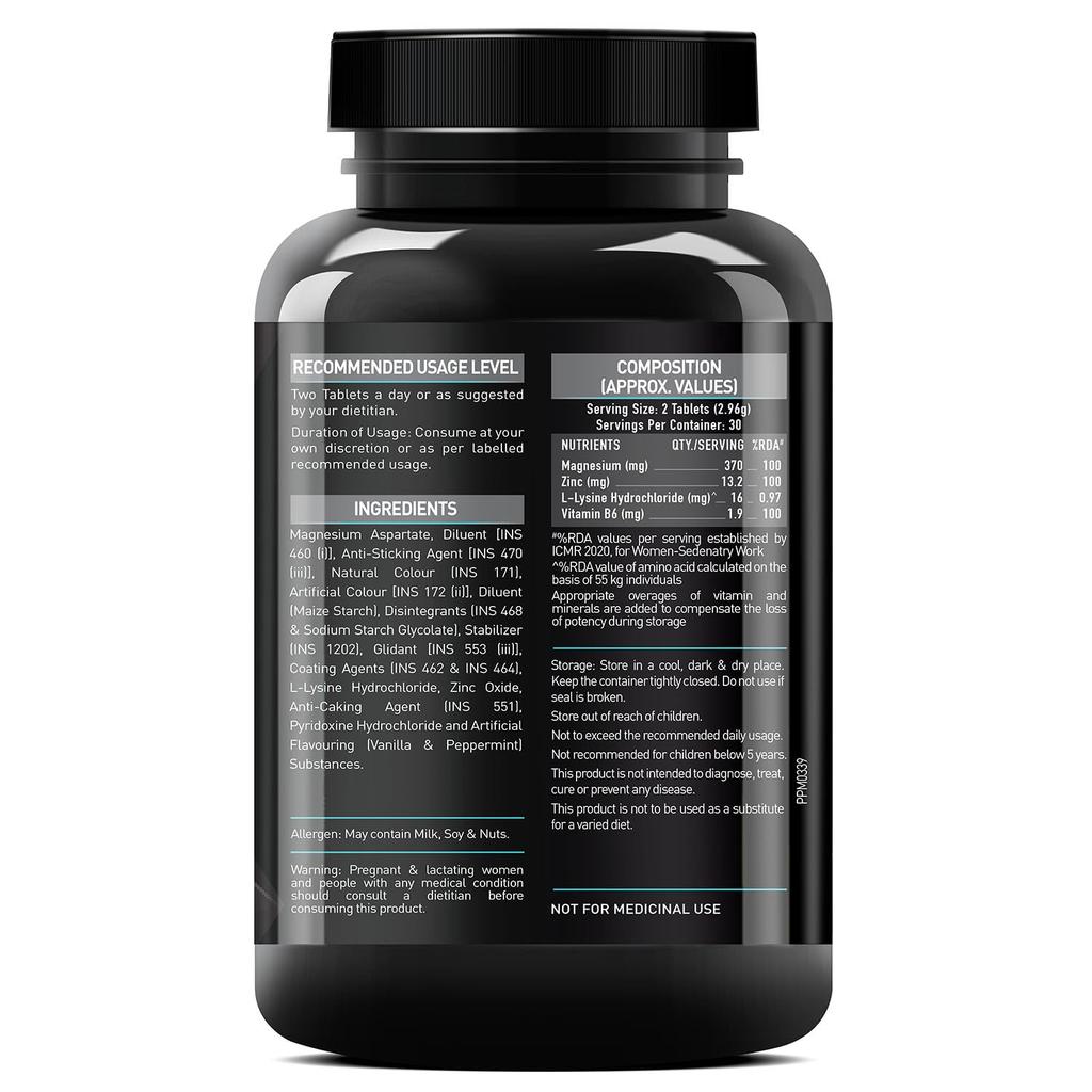 MuscleBlaze ZMA (60 таблеток) | Для мышечной силы и восстановления | 100% от рекомендуемой суточной нормы цинка, аспартата магния и витамина B6