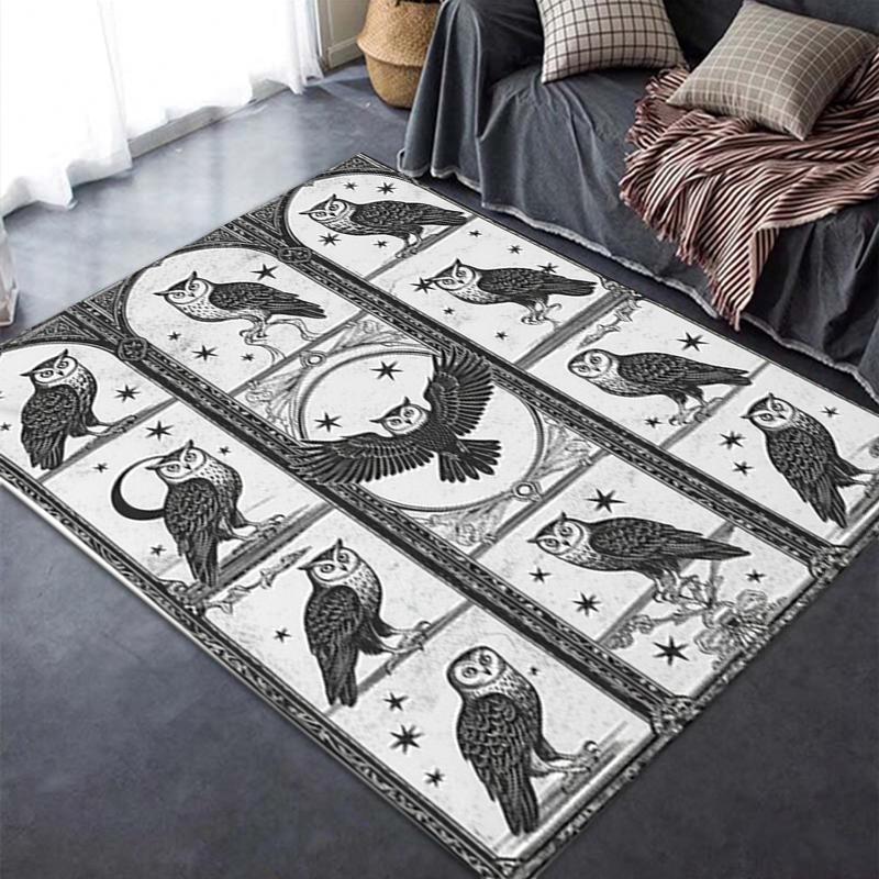 2025 New Gothic Bird Carpet Rug for Living Room Bedroom Home Sofa Decoration,Kids play Non-slip Floor Mat50