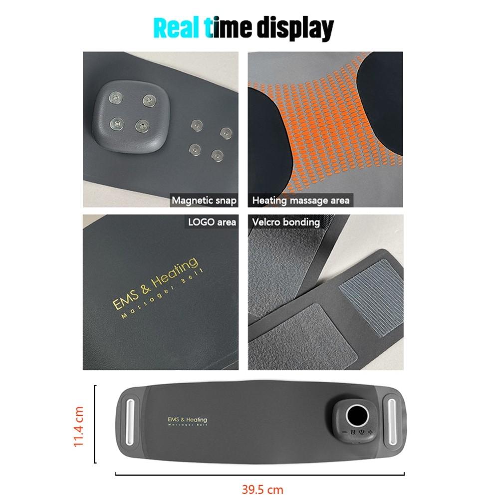 Electric EMS Abdominal Heating Massager Fat Burn Fitness Slimming Belt Waist Belly Weight Loss Training Muscle Stimulator