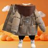 Winter Warm Jackets Children's Casual Winter Coat with Fleece Lining Thick Quilted Coat for Boys