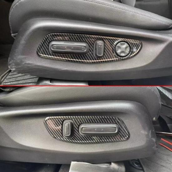 Carbon Fiber Seat Button Switch Panel Cover Trim For Honda CR-V CRV 2023 2024