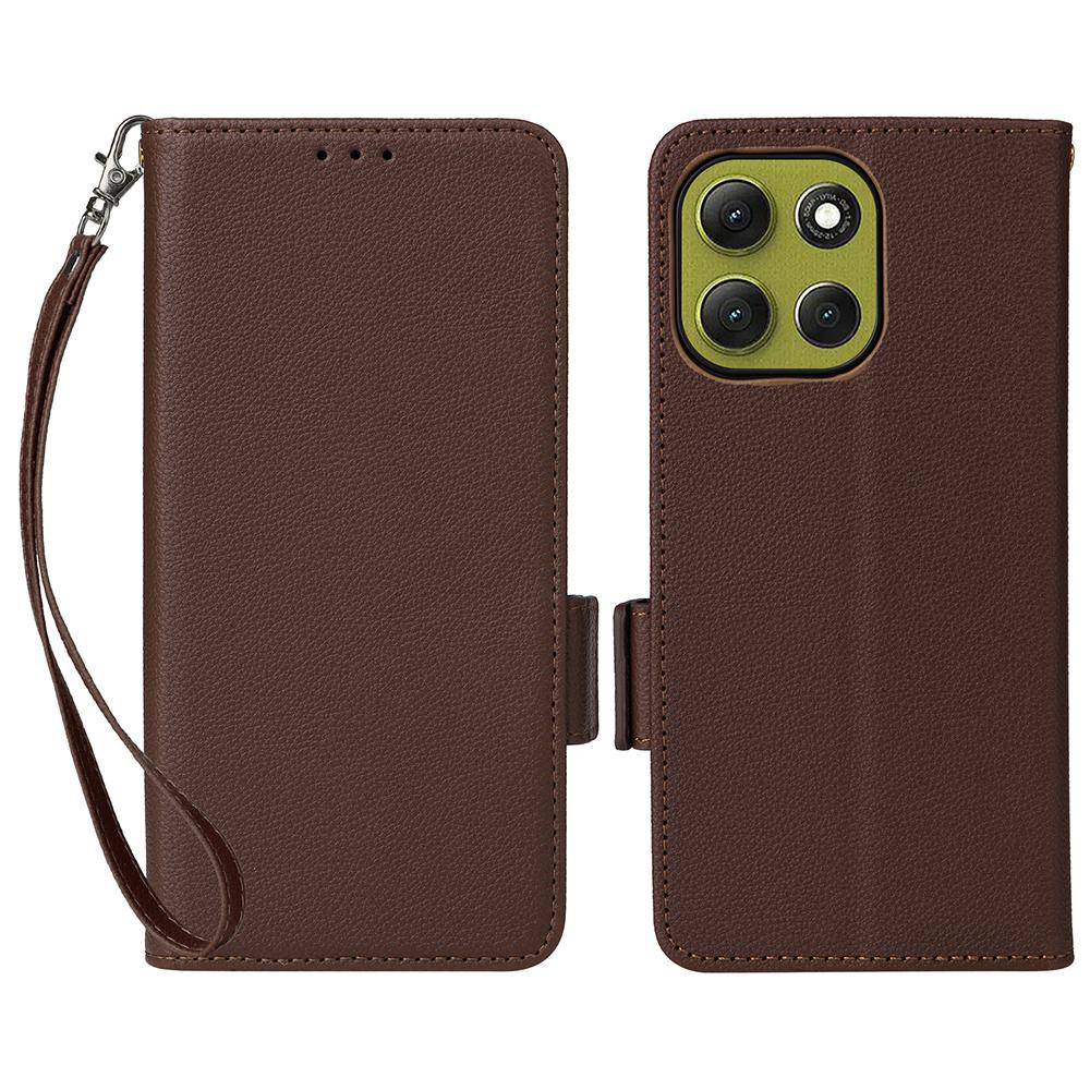 For Motorola Moto G86 5G Case with Wrist Strap Litchi Texture PU Leather Wallet Phone Cover