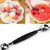 Kitchen Accessories Stainless Steel Double-End Melon Ice Cream Baller Scoop Fruit Spoon
