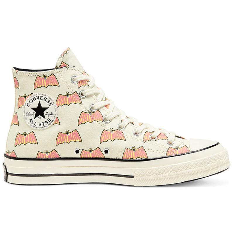 80-летие Бэтмена x Converse 1970-е Chuck Taylor All Star Высокие парусиновые кеды Унисекс Белый и оранжевый
