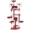 VidaXL Arbre à chat avec griffoirs en sisal 203 cm Rouge et Blanc