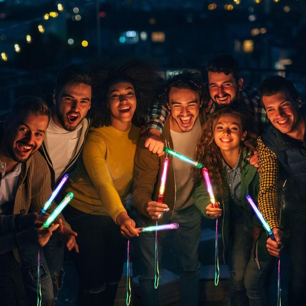 Flash Stick Glowing Cheer Wands Flashing LED Stick Light Up Wands With Lanyards Flashing LED Wand