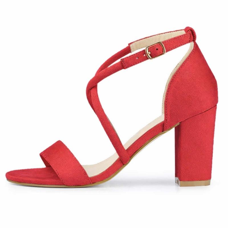 Женские сандалии с открытым носком и пряжкой, на массивном каблуке, платье, вечерние, свадебные, пикантные женские туфли