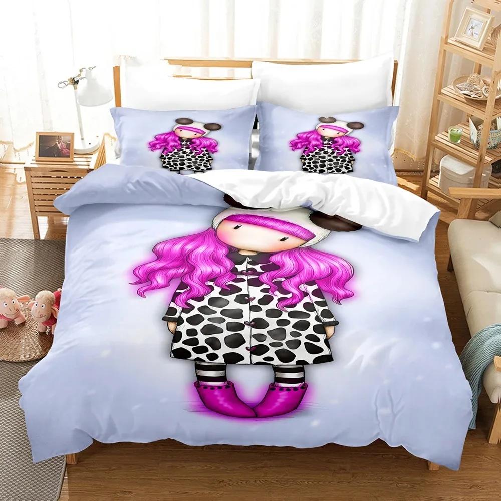 Santoro Gorjuss Anime Beautiful Girl Comfortable Duvet Cover Pillowcase Bedding Set Children Bedroom Decoration Home Textile