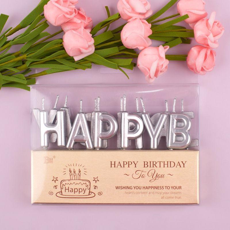 Baking Birthday Cake Candles Plated Gold Stars Love Heart Candle Creative Romantic Party Plug-in Decoration Candles