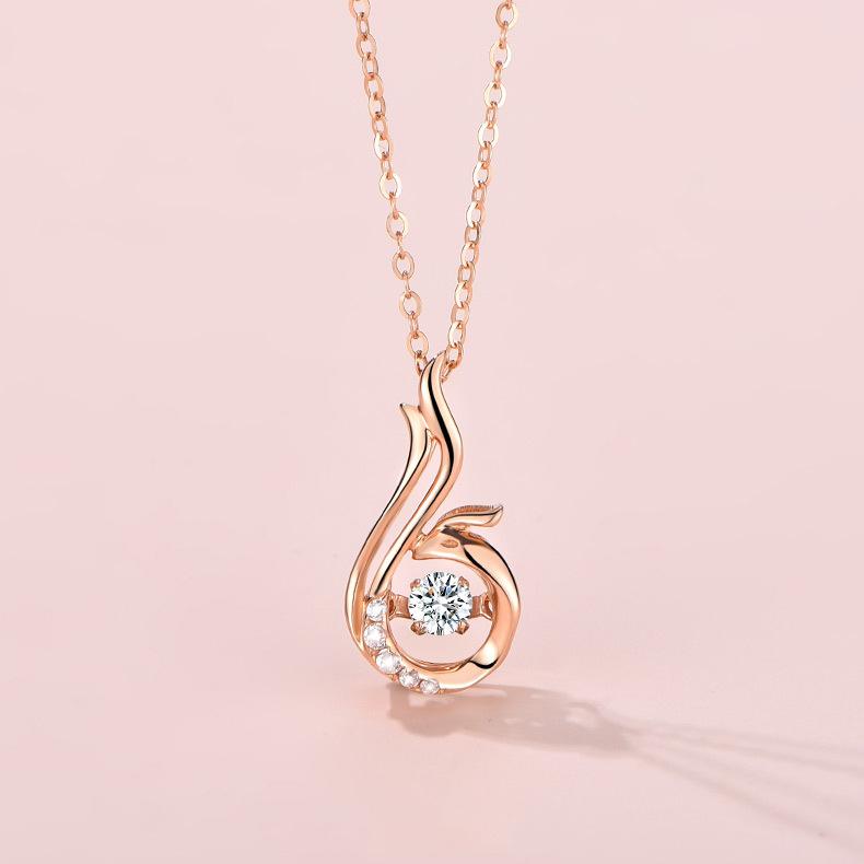 Ожерелье Agile Phoenix для женщин, модная цепочка на ключицу с подвеской в виде бьющегося сердца, темперамента и личности