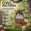 Owl Shape Metal Bird Feeder Rust Proof Owl Hummingbird Feeder  Yard Decoration