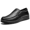 Soft Leather Shoes for Men Casual Black Lightweigh Soft Sole Comfortable Men Shoes Slip-On Male Loafers Moccasins Driving Shoe