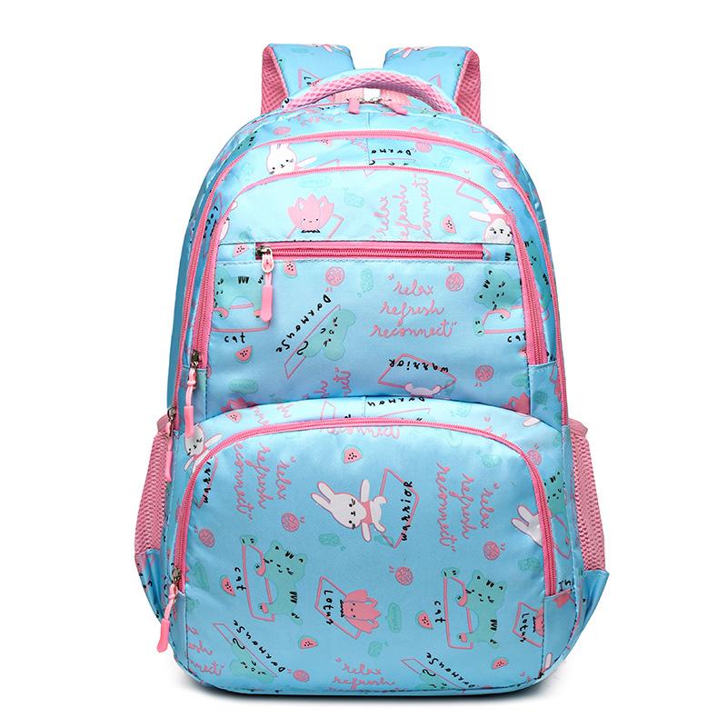 New Schoolbag, Primary School Children's Girls' Fashion Backpack, Lightweight Burden Reduction Spine Backpack