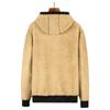Autumn and Winter Men's Hooded Fleece Thickened Lamb Fleece Cardigan Sweater Plus Size Trendy Jacket