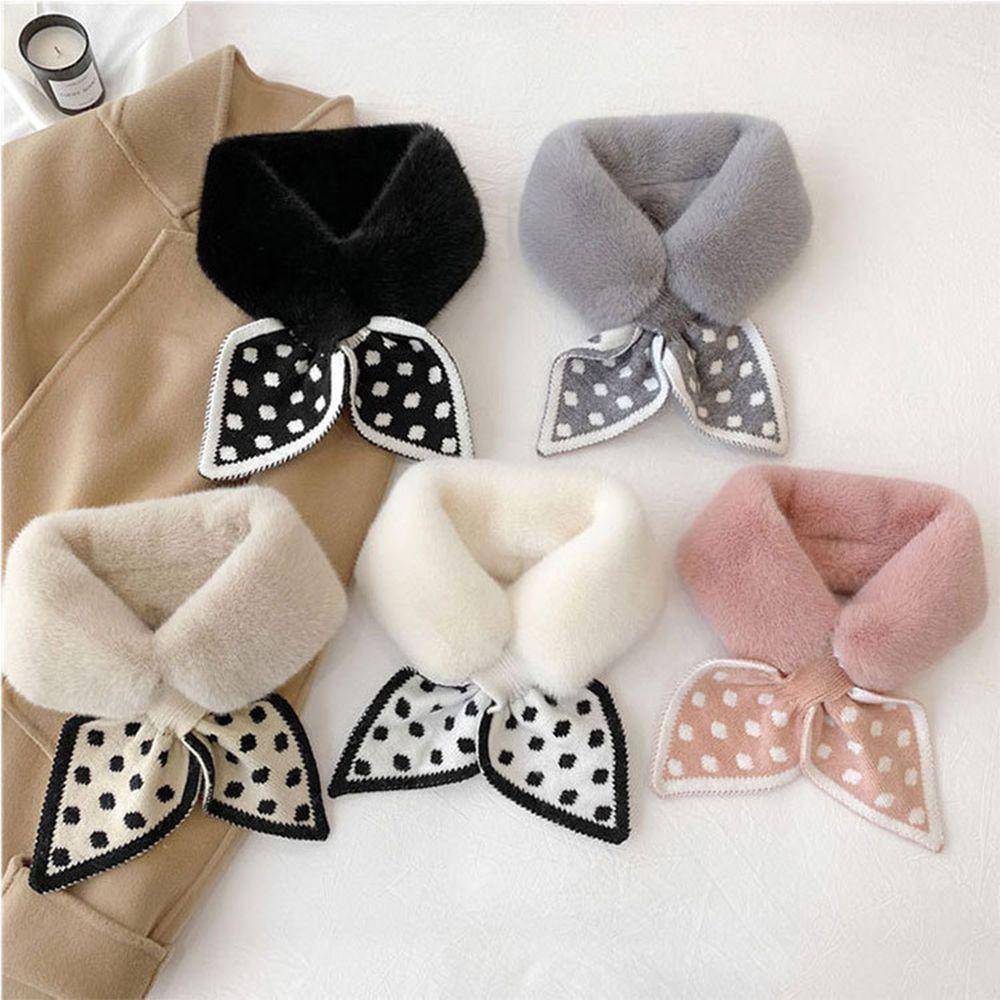 Fashion Shawl Thicken Plush Scarfs Warm Bib Neckerchief Cross Scarf