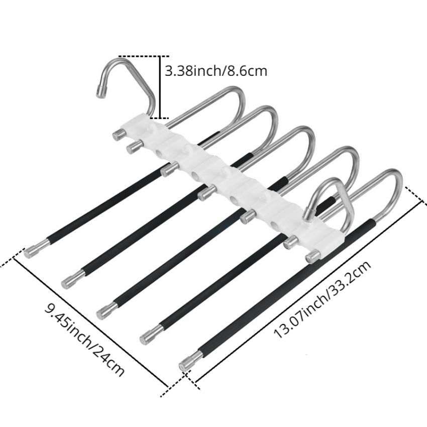 Выдвижная вешалка для брюк, 9-слойная многофункциональная складная вешалка для одежды из нержавеющей стали, вешалки для брюк, экономия места, органайзер для шкафа