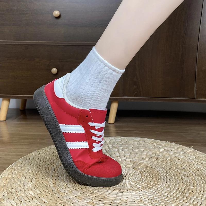 Модная женская повседневная уличная спортивная обувь на шнуровке 2025 весна-осень дизайнерский бренд кроссовки с круглым носком вулканизированная обувь Tenis De Mujer