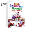 Christmas Party Favors Snowman Advent Calendar, 24Pcs Acrylic 2D Hanging Ornament Set Tree Decorations with Bouquet Flowers, Decor, Holiday