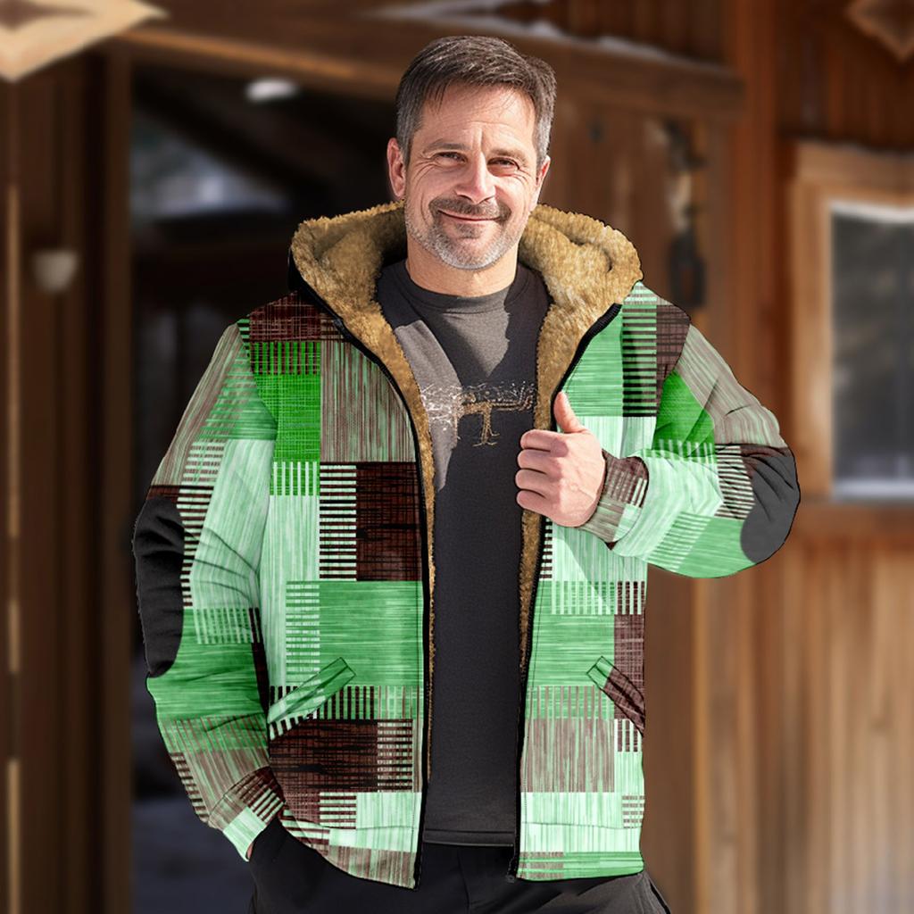 Men's Print Jacket Men's Spring And Autumn Casual Trend Zipper Hooded Jacket