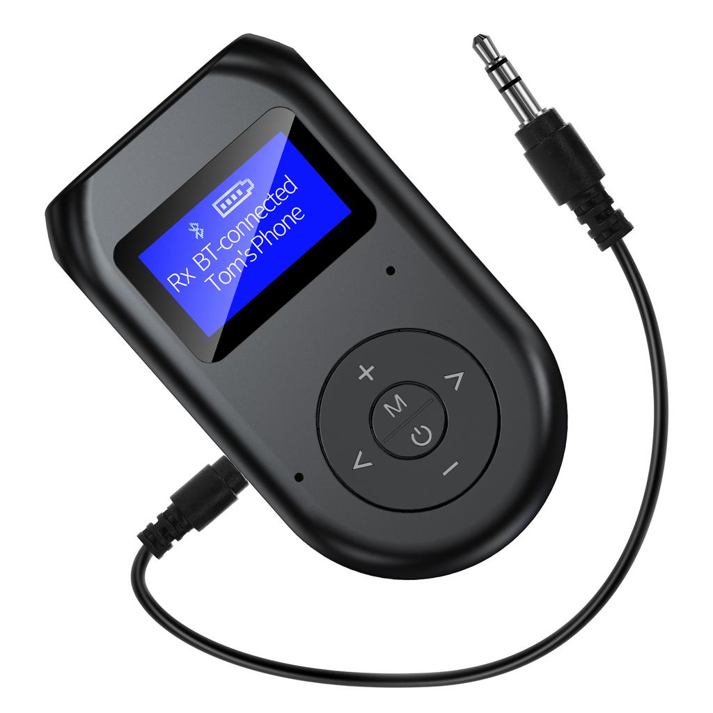 Bluetooth 5.0 Передатчик Приемник 3,5 мм AUX 3 в 1 Беспроводной Bluetooth Адаптер С Экраном Дисплея Низкая Задержка Аудио Адаптер ЖК-дисплей