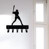 1pc Baseball Batter Sport - Key Hooks Holder Wide Metal Wall Art Iron Crafts, Wall Hanging,Coat Rack Storage Organizer
