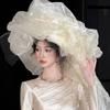 French Style Bridal Hats Plus Size Wedding Headwear Romantic Bride Headdress  Hair Accessories