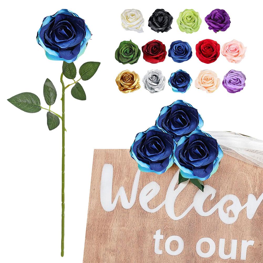 10 шт. Реалистичный букет роз с искусственными стеблями Искусственные шелковые розы Поддельные розы Цветок для свадебного центрального элемента Домашний декор для вечеринки