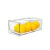 Fridge Organizer Bins With Pull Out Drawer Stackable Refrigerator Drawers ,Clear Cabinet Organizers For Kitchen Pantry Bedroom  Closet Produce Storage
