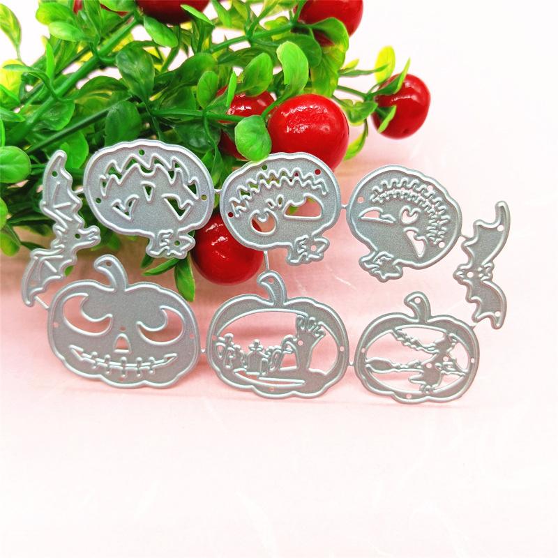 Halloween Pumpkin with Bat Design Style Metal Cutting Dies DIY Scrapbooking Embossing Stencil Paper Craft Album Template KTY