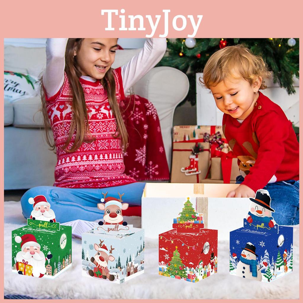 Themed Christmas Santa Claus Snowman Pattern Money Storage Box Party Decor Props