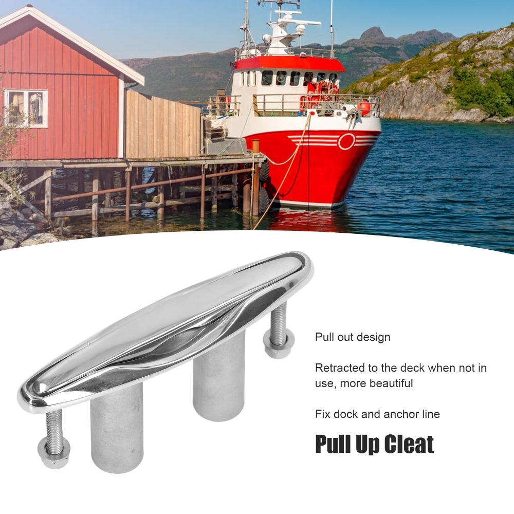 Stainless Steel 316 Flush Mount Cleat Marine Hardware Boat Lift Cleat Pull Up Cleat Boat Lift