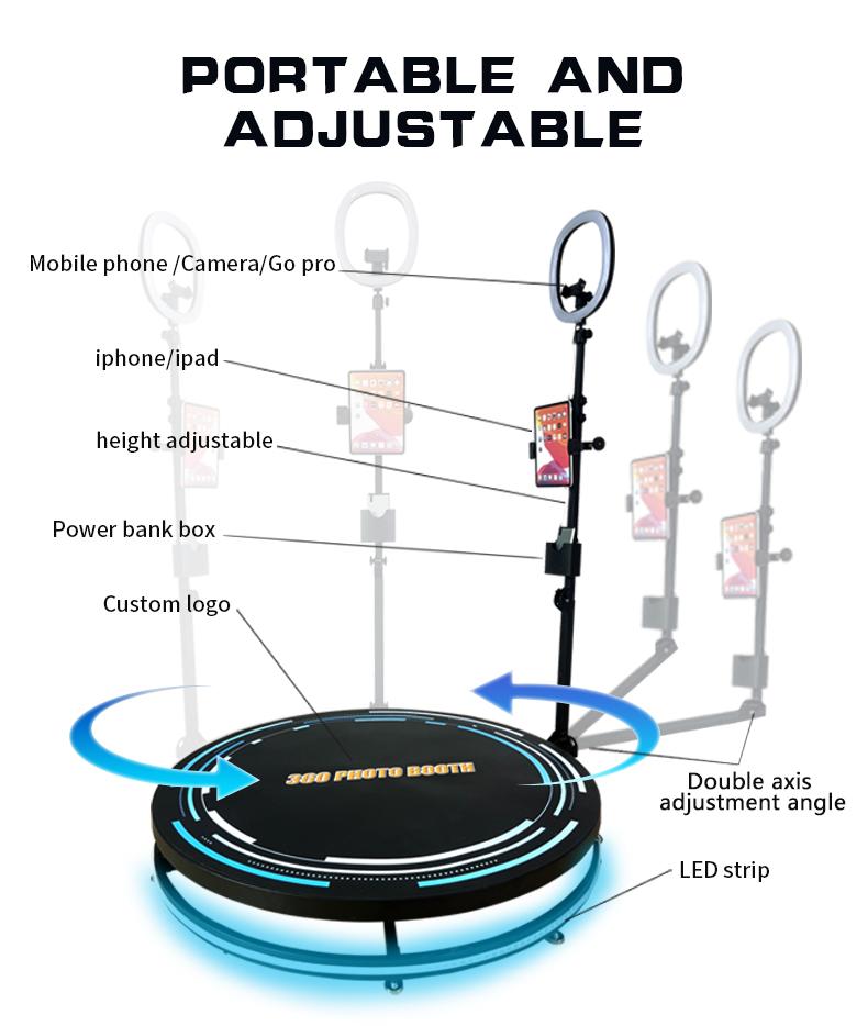 Быстрая доставка 360 Photo Booth Spin Machine 360-градусная камера фотобудка видео аксессуары вращающаяся 80 см цена для вечеринок