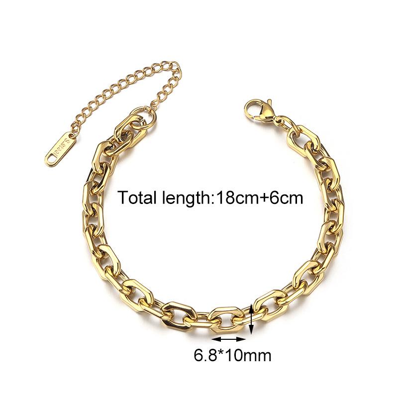 Stainless Steel Cuban Chain Bracelet Adjustable Gold Plated Wrist Bracelets Hit Hop Style Thick Fashion Chains r