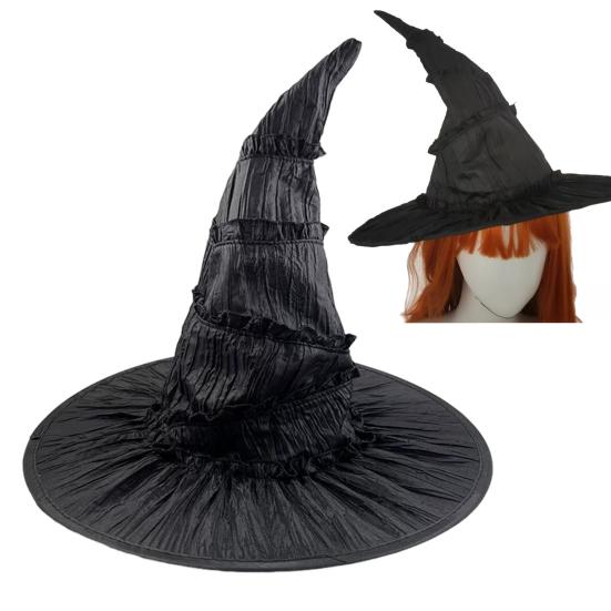 Хэллоуинская шляпа ведьмы для женщин, широкополая черная шляпа ведьмы, аксессуары для вечеринок, косплея на Хэллоуин, маскарадов, карнавалов