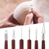 New 6pcs DIY Pottery Clay Tools Wooden Handle Pottery Carving Tool for Pottery Sculpture Ceramic Clay Trimming Cutting Kit