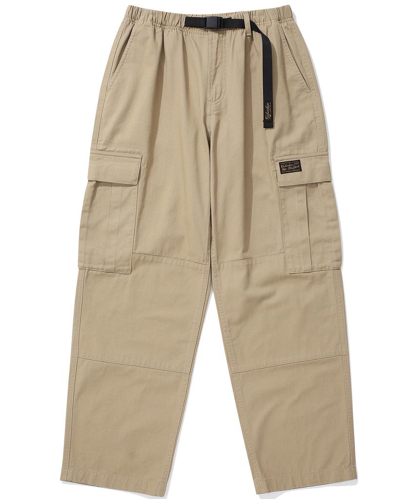 COLUMBIA UNIVERSITY Sl-Label Belted Cargo Cotton Pants Heritage Beige