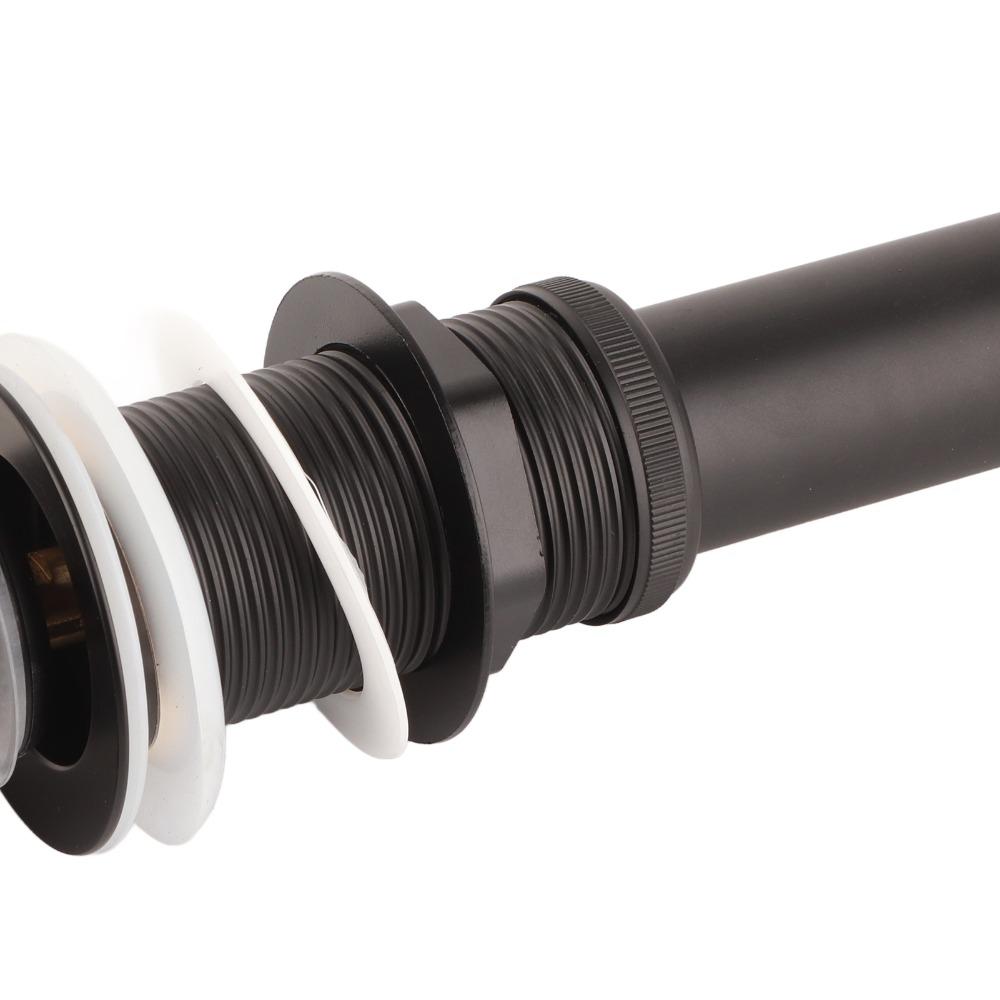 Push Button Drain Stopper Matte Black Vessel Sink Drain Easy Install Drain Assembly  Vanity Sink
