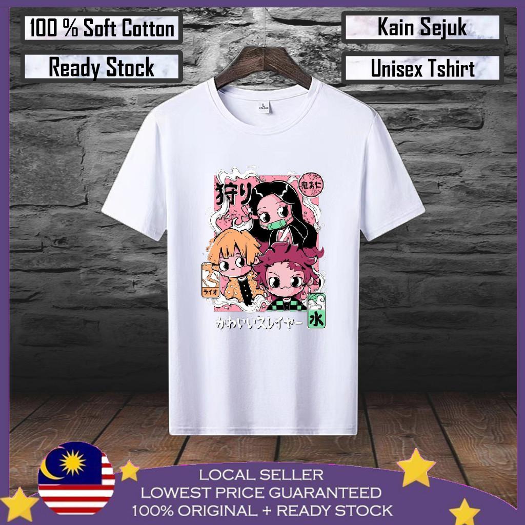 Премиальная футболка Demon Slayer Baju Viral для мужчин, 100% хлопок, мужская футболка, женская футболка