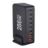 Многопортовая зарядная станция с выходной мощностью 286 Вт, 6 USB C и 2 USB-слота, настольный держатель-подставка для зарядки планшетов и телефонов