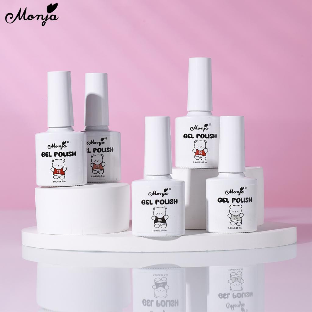 monja 7,3 мл УФ-гель-лак для дизайна ногтей желе ледяной полупрозрачный блестящий глянцевый лак гибридный отмачиваемый салонный лак для маникюра «сделай сам»