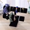 2-Tier Velvet Jewelry Bracelet Watch Rack Organizer Display Stand Holder