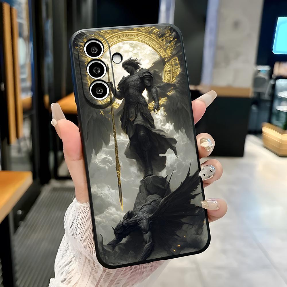 Чехол для телефона 'Крест Архангела Михаила' для Samsung A25 A13 A33 5G A54 A36 A35 A56 A52 A14 Ударопрочный Мягкий Чехол