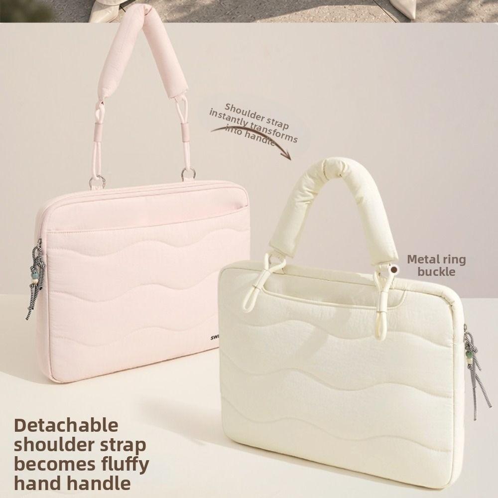 Portable Laptop Sleeve Quilted Laptop Carrying Case New Laptop Shoulder Bag for 15inch Laptop