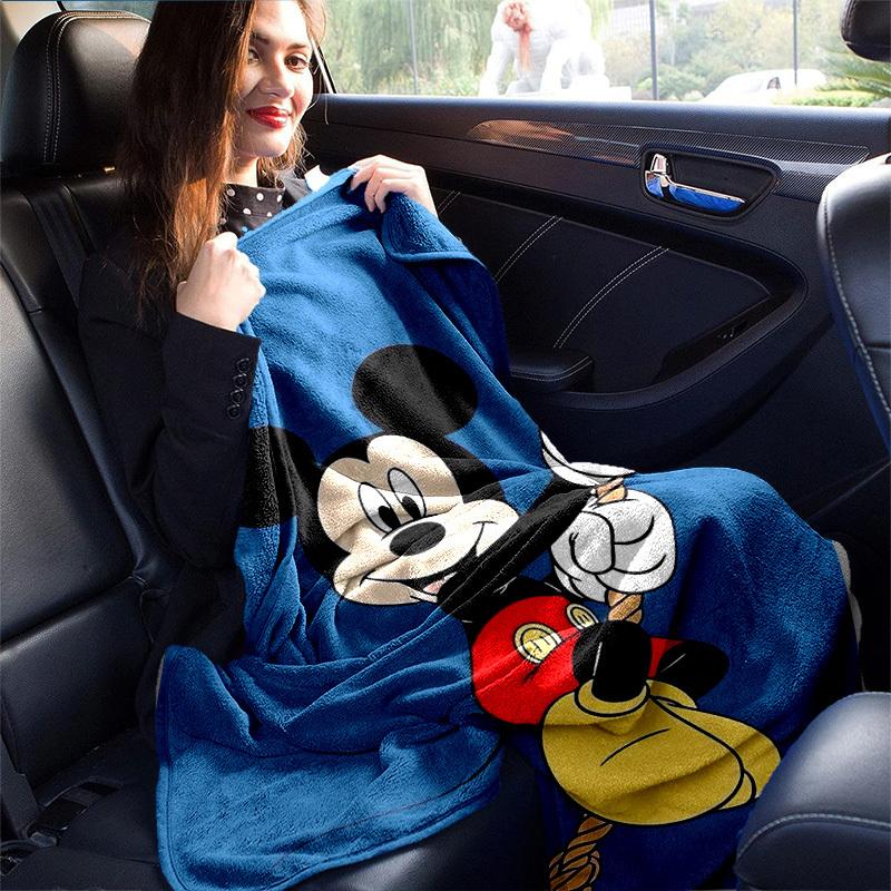 1 шт., Плед для домашнего декора Микки Маус: Идеальный подарок для вашей спальни, гостиной или в дорогу, Фланелевое покрывало, Идеально подходит для диванов