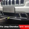 Передняя центральная решетка Защитные накладки на решетку Для Jeep Cherokee 2014 2015 2016 2017 2018 Хромированная нижняя бамперная гоночная полоса Стайлинг автомобиля
