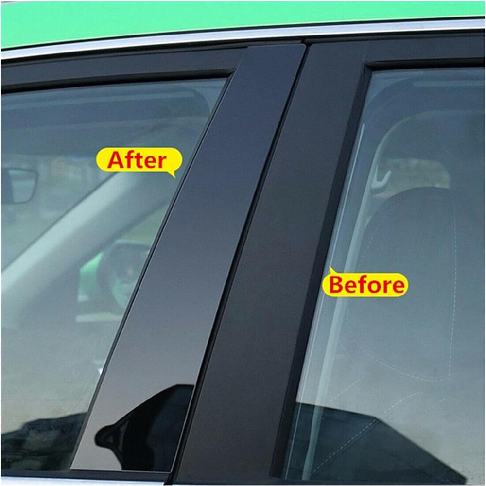 6pcs Glossy Black Car Pillar Post Door Window Trim For Hyundai Elantra 2021-2023
